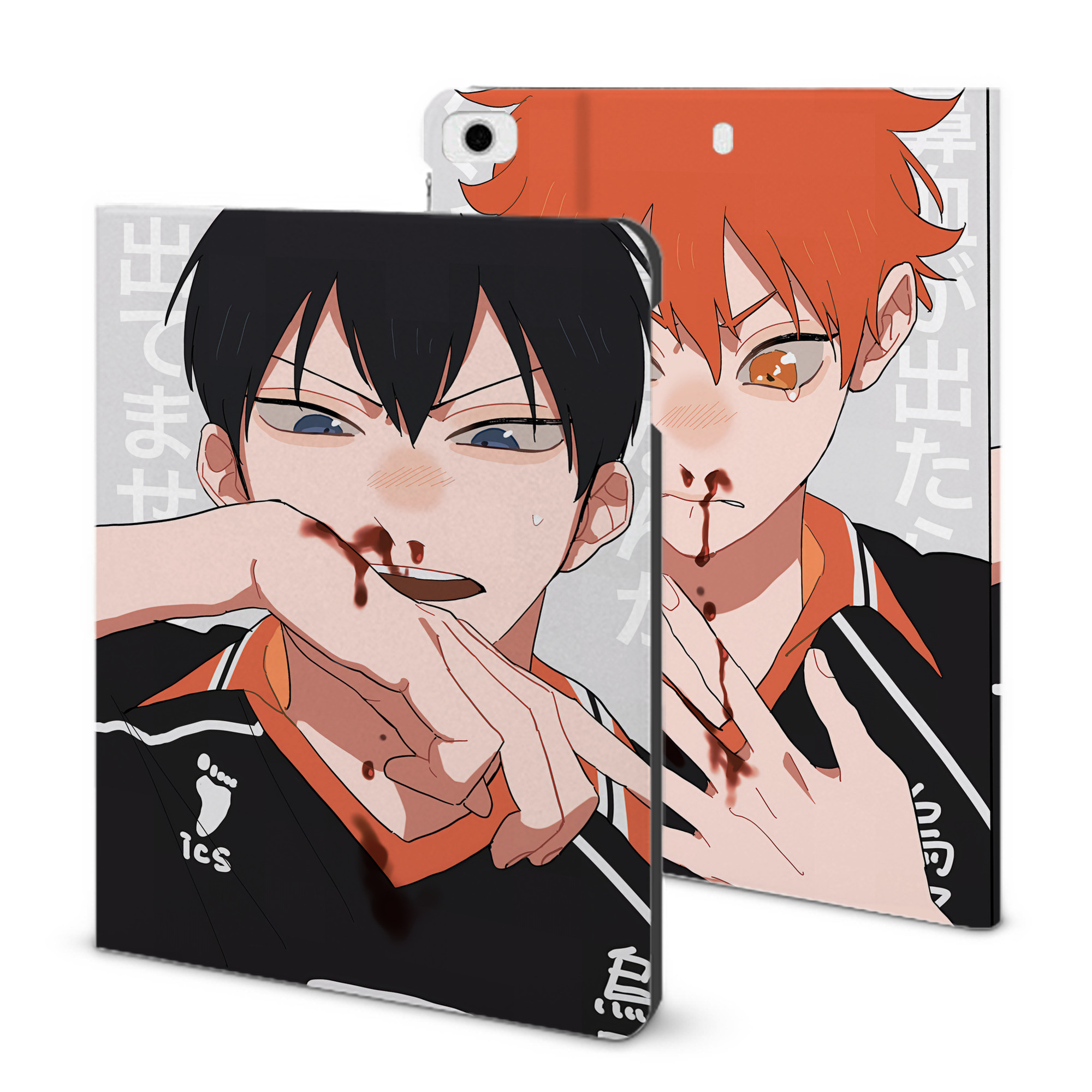 （画像用） ハイキュー!! Haikyu!! IPad ケース ブック型 PUレザー TPU 耐衝撃 軽量 薄型 ペン収納なし 全面保護 IPad 各モデル対応